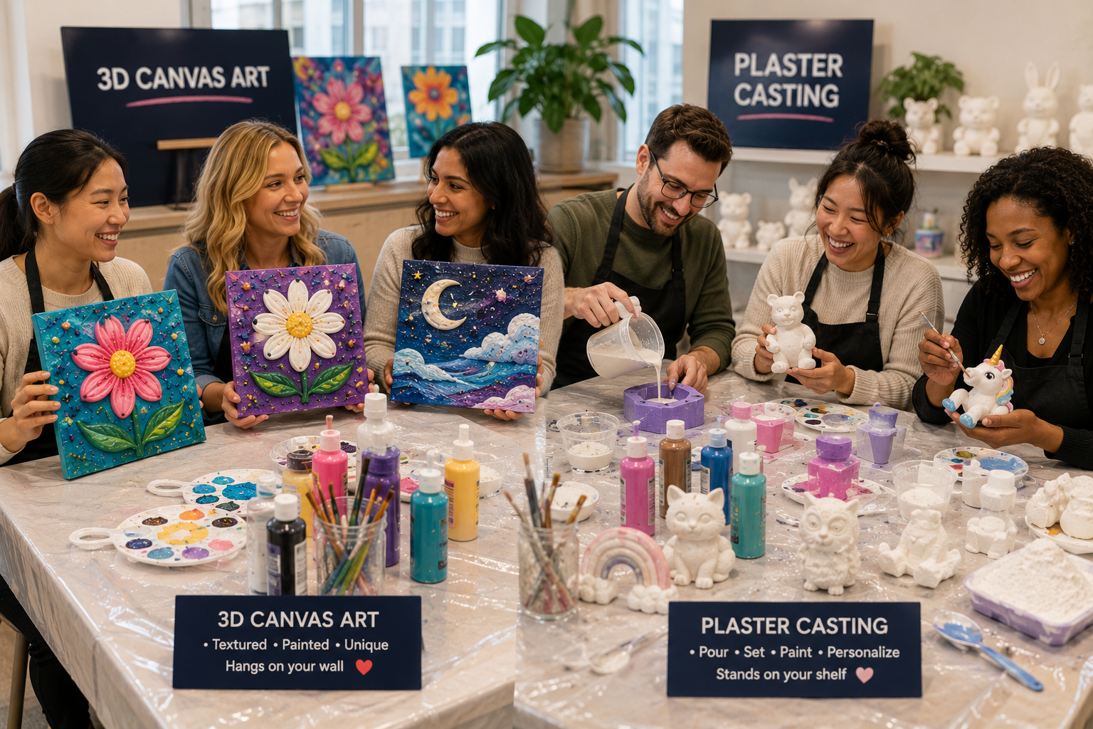 Plaster casting vs 3D canvas workshop